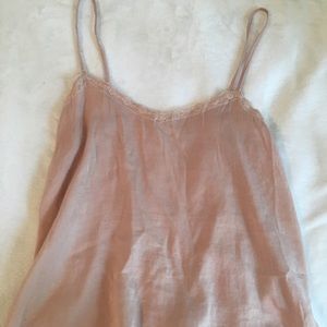 Pink silk cami top